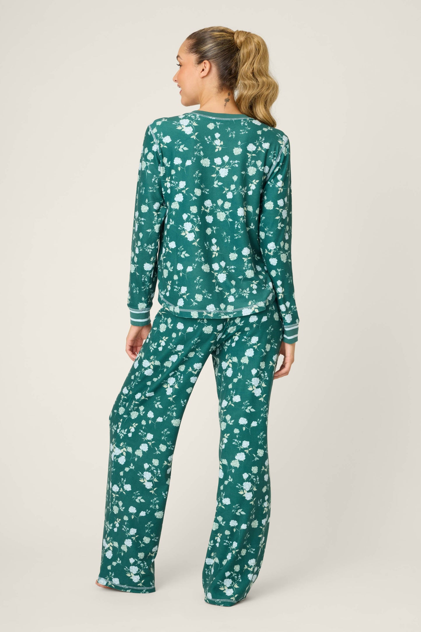Winter Wonderland Floral Print Velour Pants Set