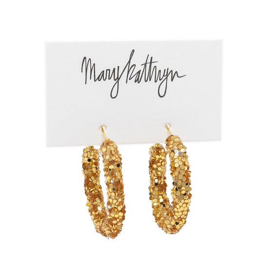 Gold Glitter Hoops - Sugar Mama Shimmer